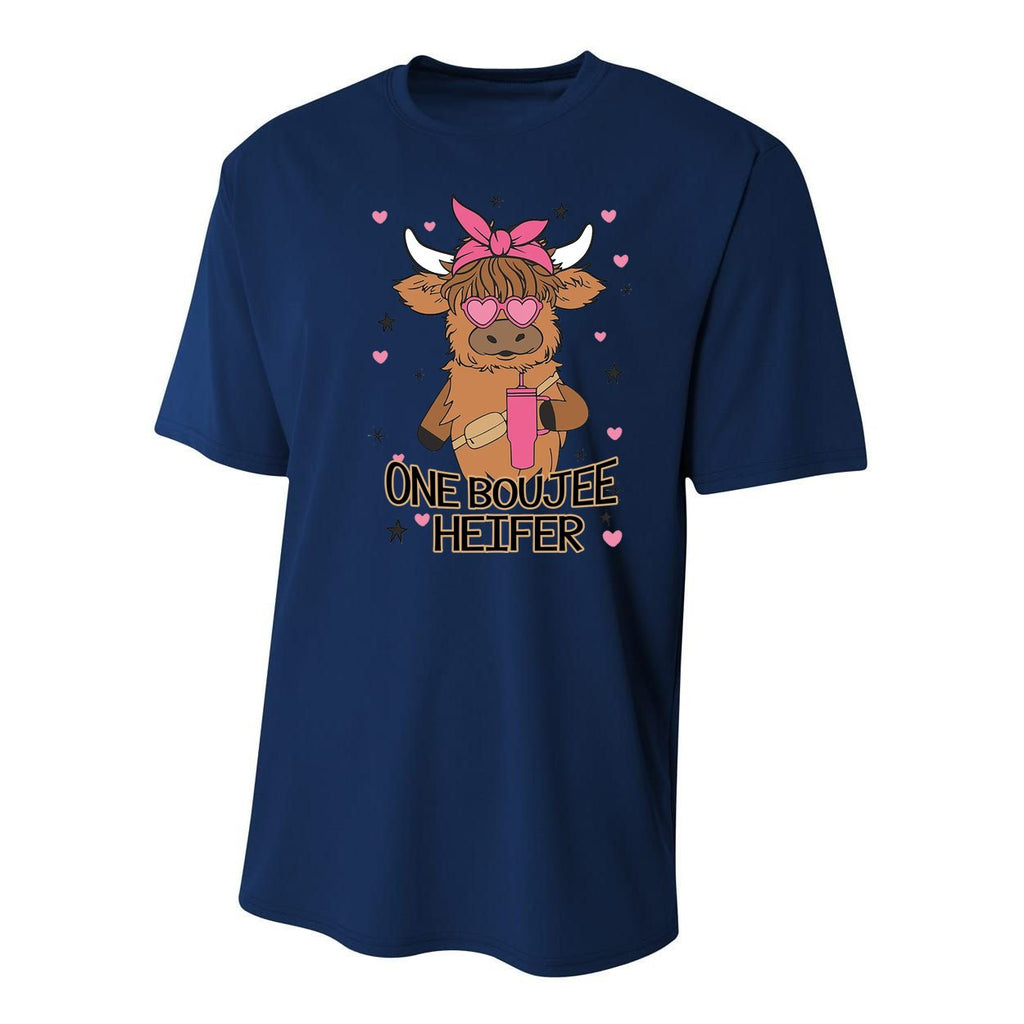 Cute One Boujee Heifer Youth Performance Sprint T-Shirt