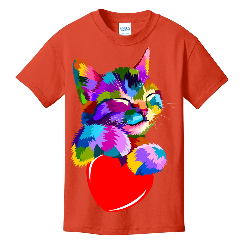 Colorful Cat Full Of Love Kitten Lovers  Kids T-Shirt