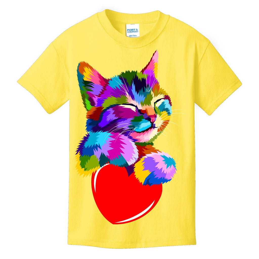 Colorful Cat Full Of Love Kitten Lovers  Kids T-Shirt