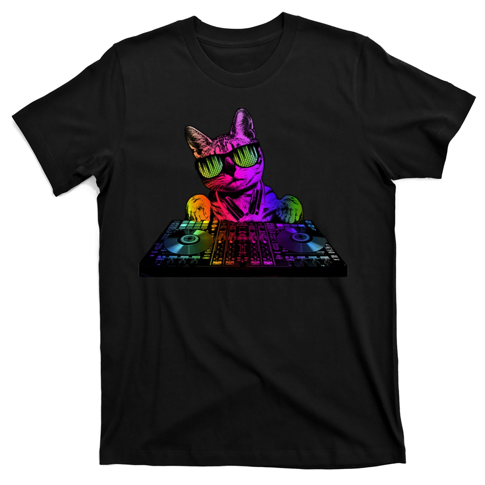 Colorful DJ Cat T-Shirt