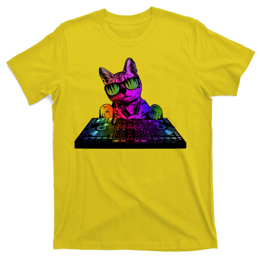 Colorful DJ Cat T-Shirt