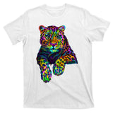 Colorful Neon Leopard Jaguar Portrait T-Shirt