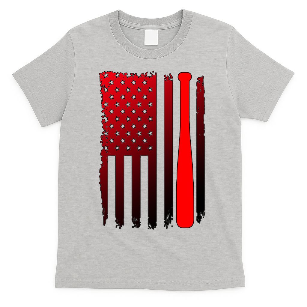 Cool Baseball Bat American Flag USA T-Shirt