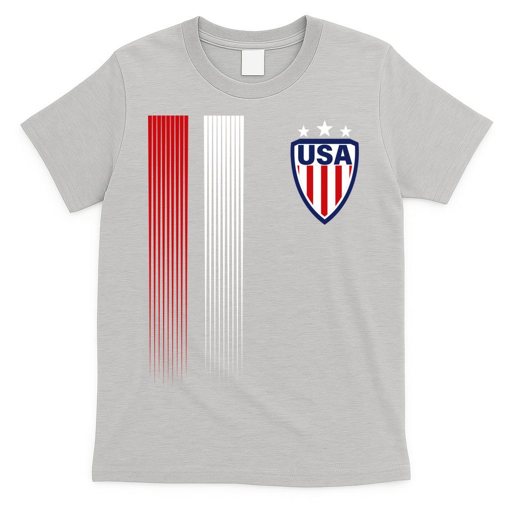 Cool USA Soccer Jersey Stripes T-Shirt