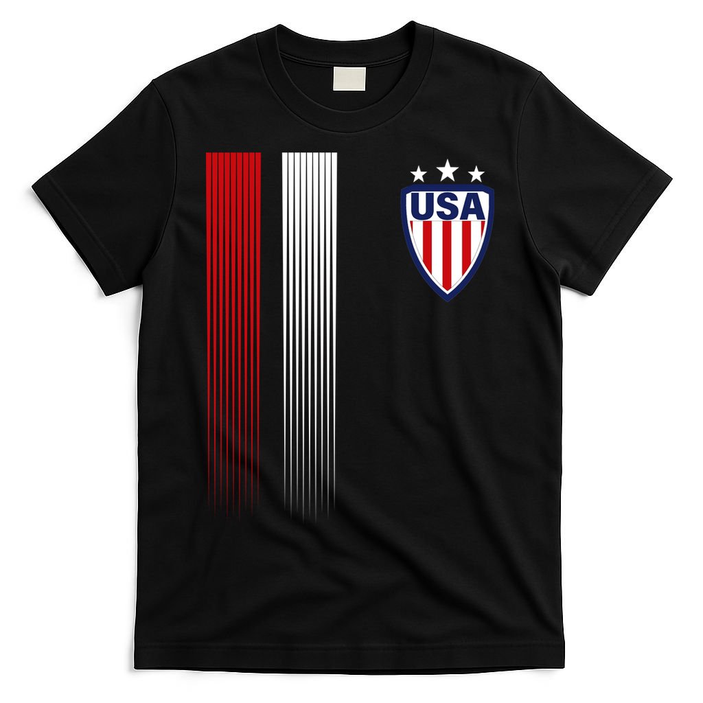 Cool USA Soccer Jersey Stripes T-Shirt
