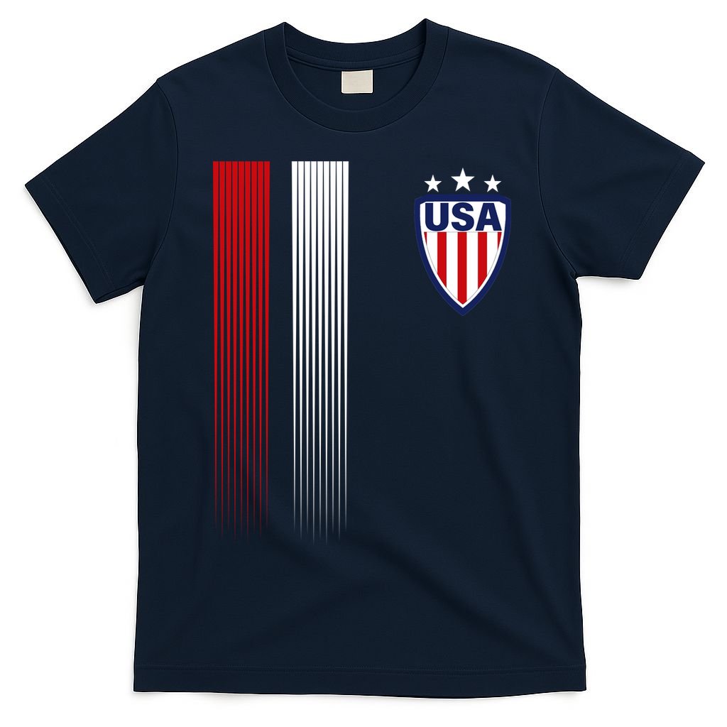 Cool USA Soccer Jersey Stripes T-Shirt