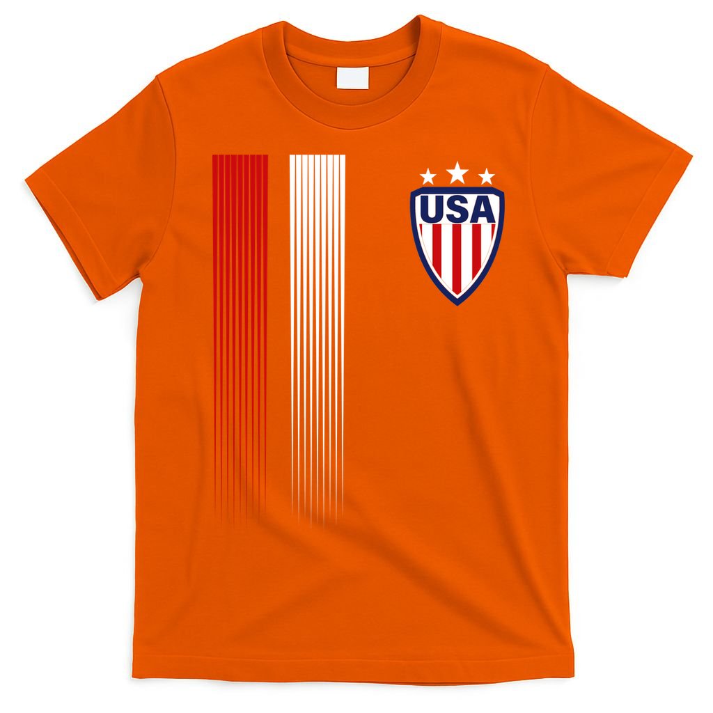 Cool USA Soccer Jersey Stripes T-Shirt