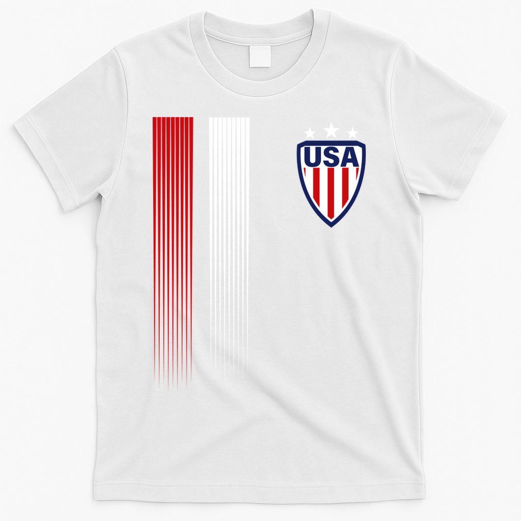 Cool USA Soccer Jersey Stripes T-Shirt