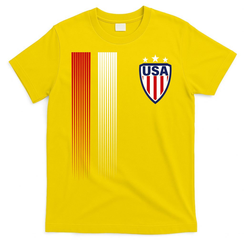 Cool USA Soccer Jersey Stripes T-Shirt