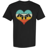 Cool Vintage Valentine Video Gamer Fan Garment-Dyed Heavyweight T-Shirt