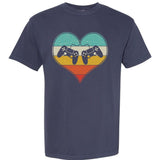 Cool Vintage Valentine Video Gamer Fan Garment-Dyed Heavyweight T-Shirt