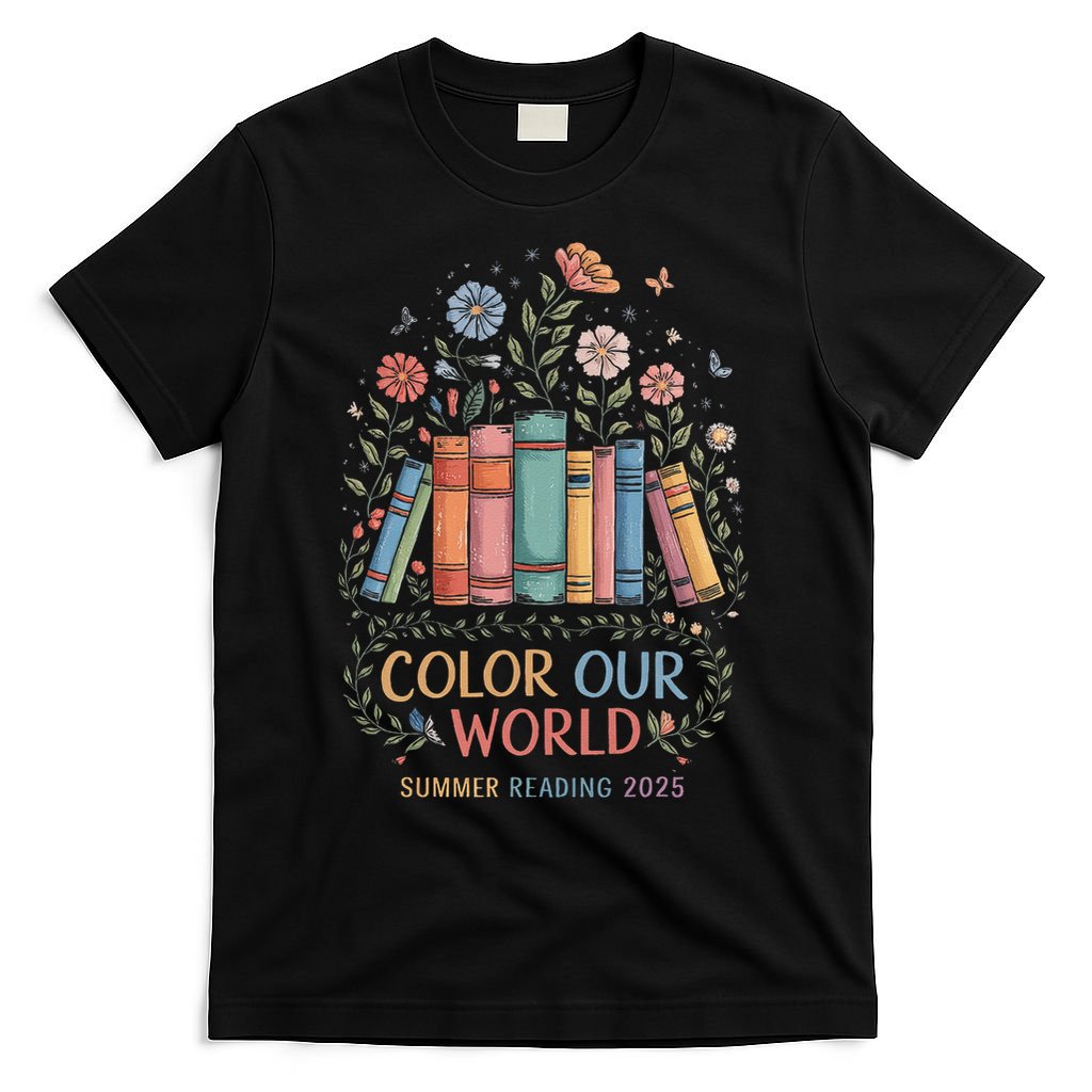 Color Our World Summer Reading 2025 Book Wildflowers Funny T-Shirt