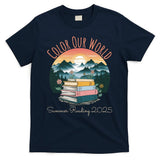 Color Our World Summer Reading 2025 Cute Book Wildflowers T-Shirt