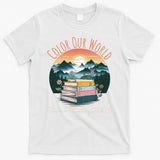 Color Our World Summer Reading 2025 Cute Book Wildflowers T-Shirt