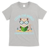 Color Our World Summer 2025 Summer Reading Program Cat T-Shirt