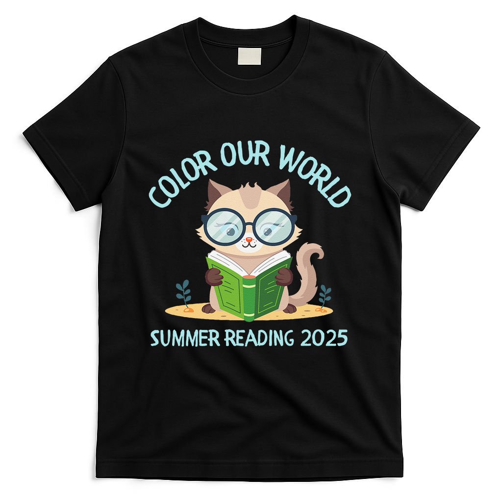 Color Our World Summer 2025 Summer Reading Program Cat T-Shirt