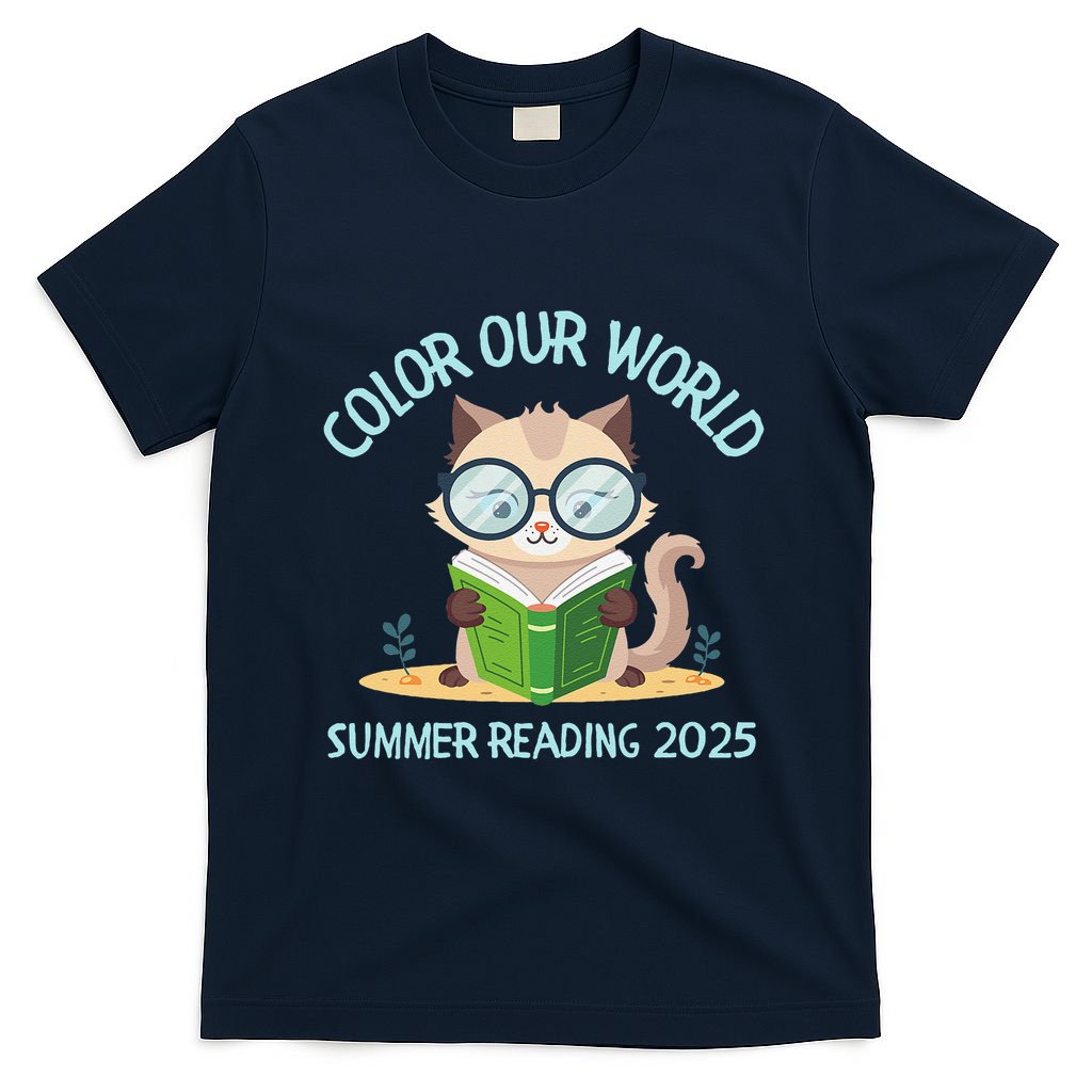 Color Our World Summer 2025 Summer Reading Program Cat T-Shirt