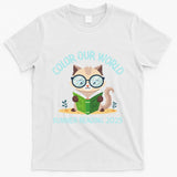 Color Our World Summer 2025 Summer Reading Program Cat T-Shirt