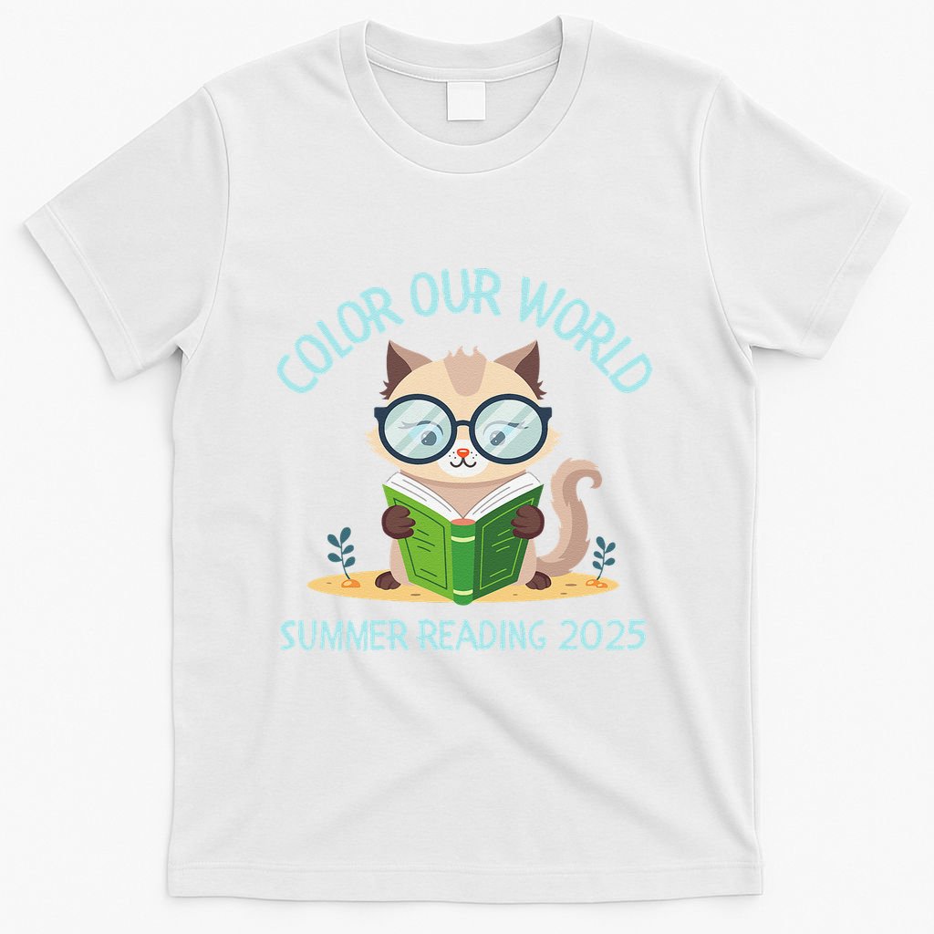 Color Our World Summer 2025 Summer Reading Program Cat T-Shirt