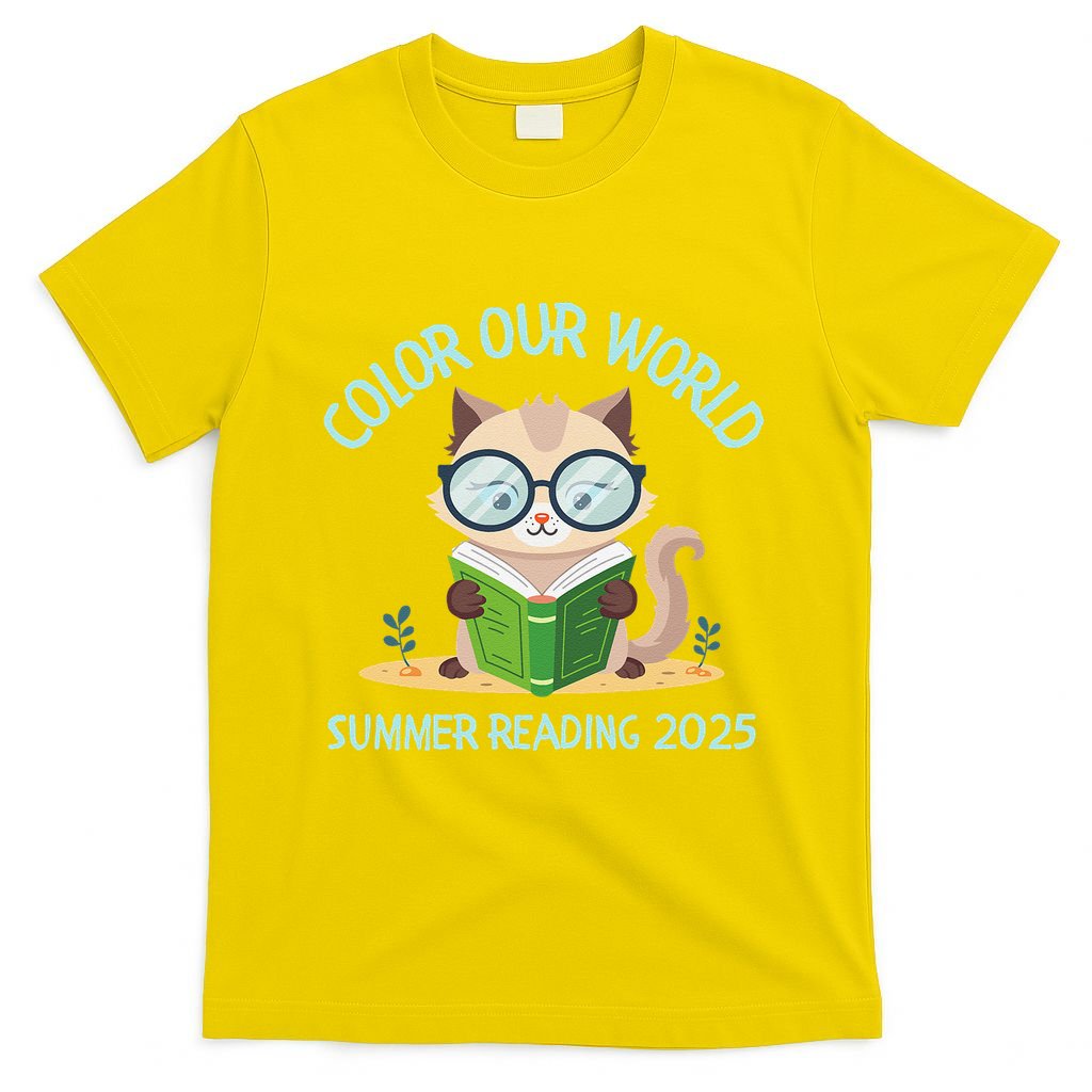 Color Our World Summer 2025 Summer Reading Program Cat T-Shirt