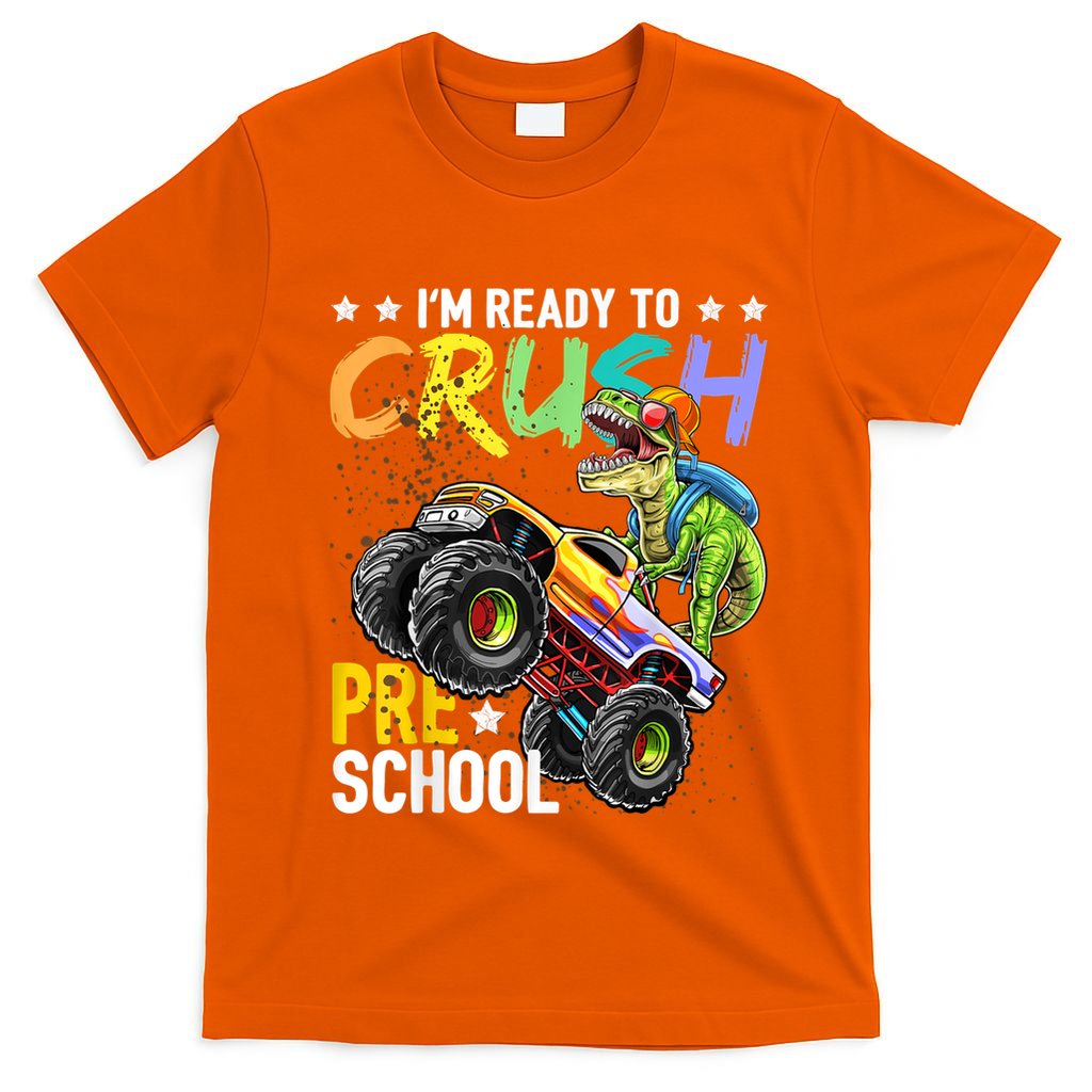 Crush Preschool Dinosaur Monster Truck Back To School Boy T-Shirt