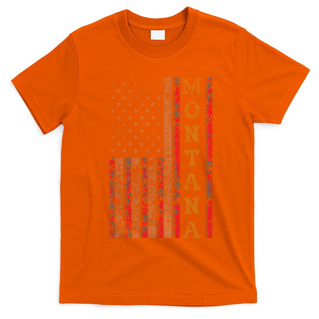 Cool Patriotic Montana Usa Us Flag T-Shirt
