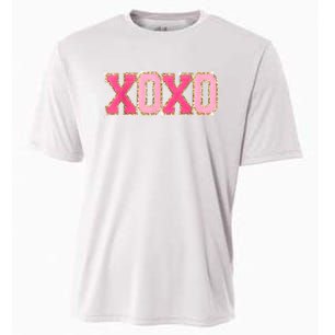 Chenille Patch Sparkling Xoxo Valentine Day Heart Love Gift Cooling Performance Crew T-Shirt