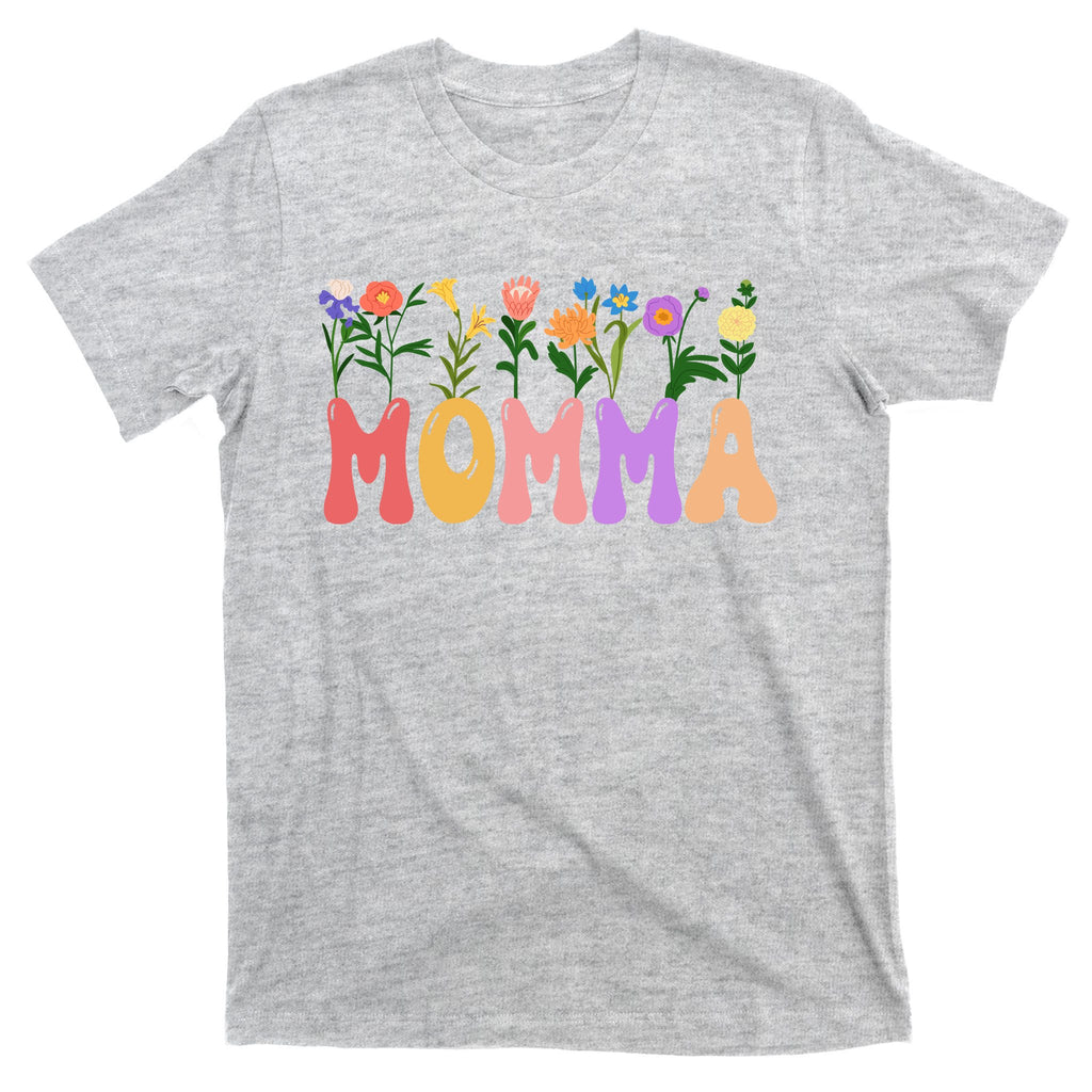 Cute Retro Floral Momma T-Shirt