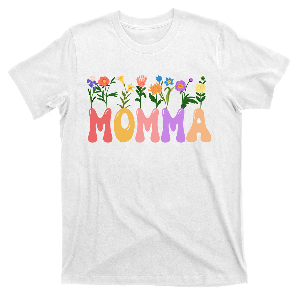 Cute Retro Floral Momma T-Shirt