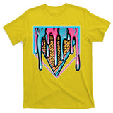 Cute Retro Melting Ice Cream Cone Baseball Home Plate T-Shirt