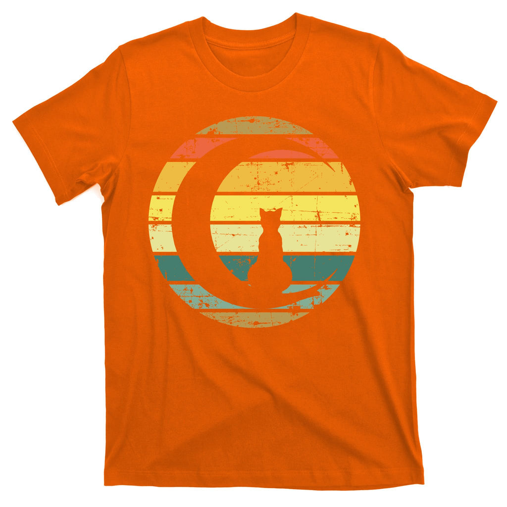 Cat Retro Moon Sunset T-Shirt