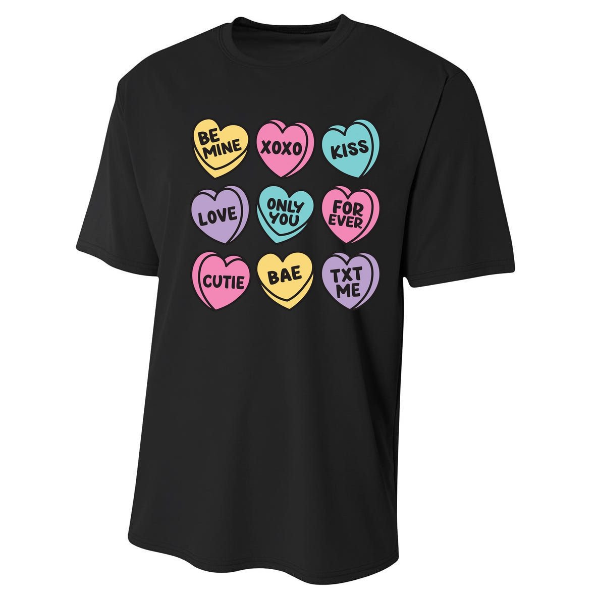 Candy Sweet Hearts Love Valentines Day Performance Sprint T-Shirt