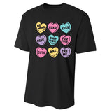 Candy Sweet Hearts Love Valentines Day Performance Sprint T-Shirt
