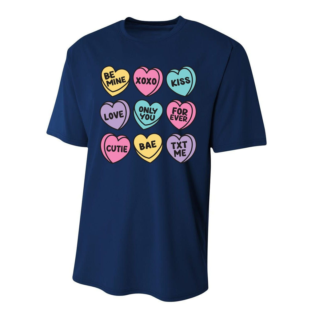 Candy Sweet Hearts Love Valentines Day Performance Sprint T-Shirt