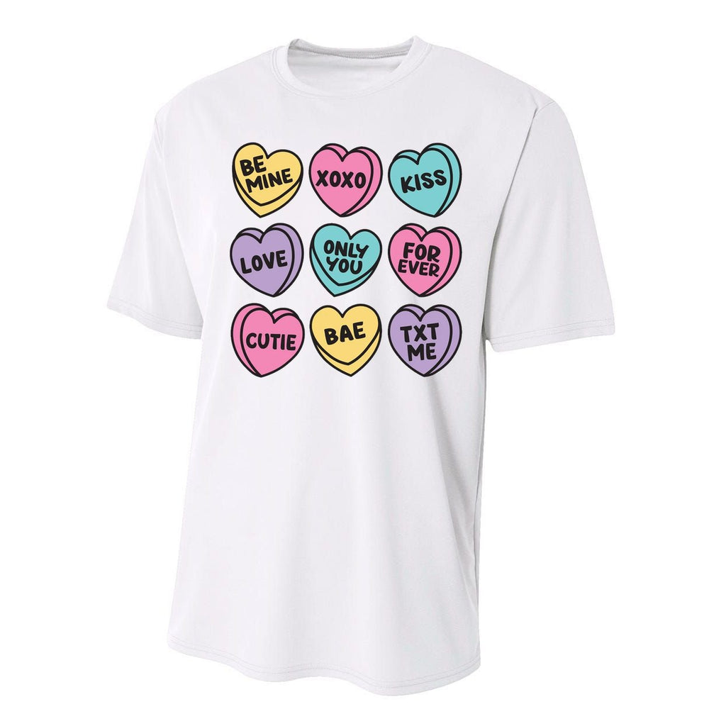 Candy Sweet Hearts Love Valentines Day Performance Sprint T-Shirt