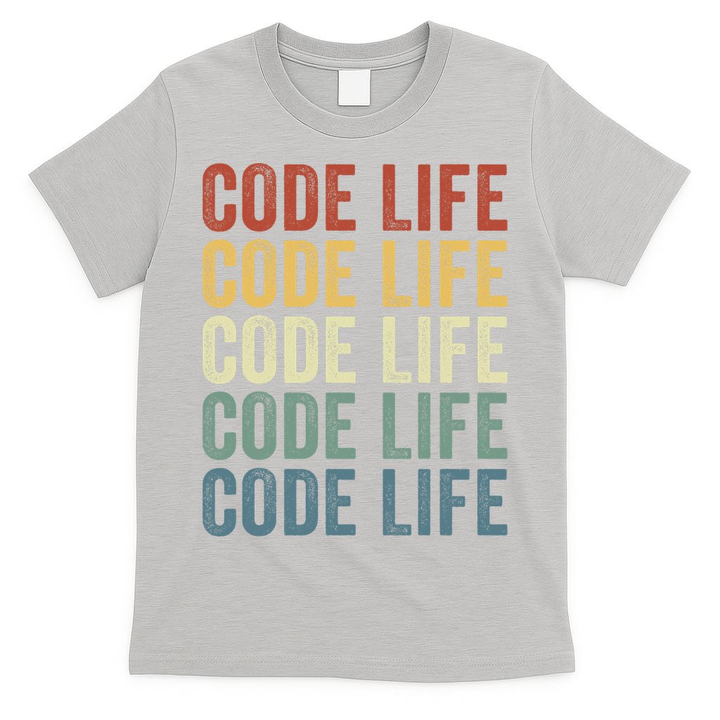 Code Sleek Life Minimalist Retro Design For Tech Enthusiasts Coding Aficionados T-Shirt
