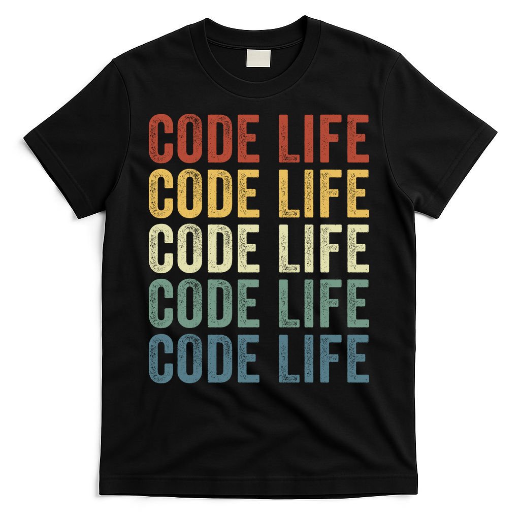 Code Sleek Life Minimalist Retro Design For Tech Enthusiasts Coding Aficionados T-Shirt