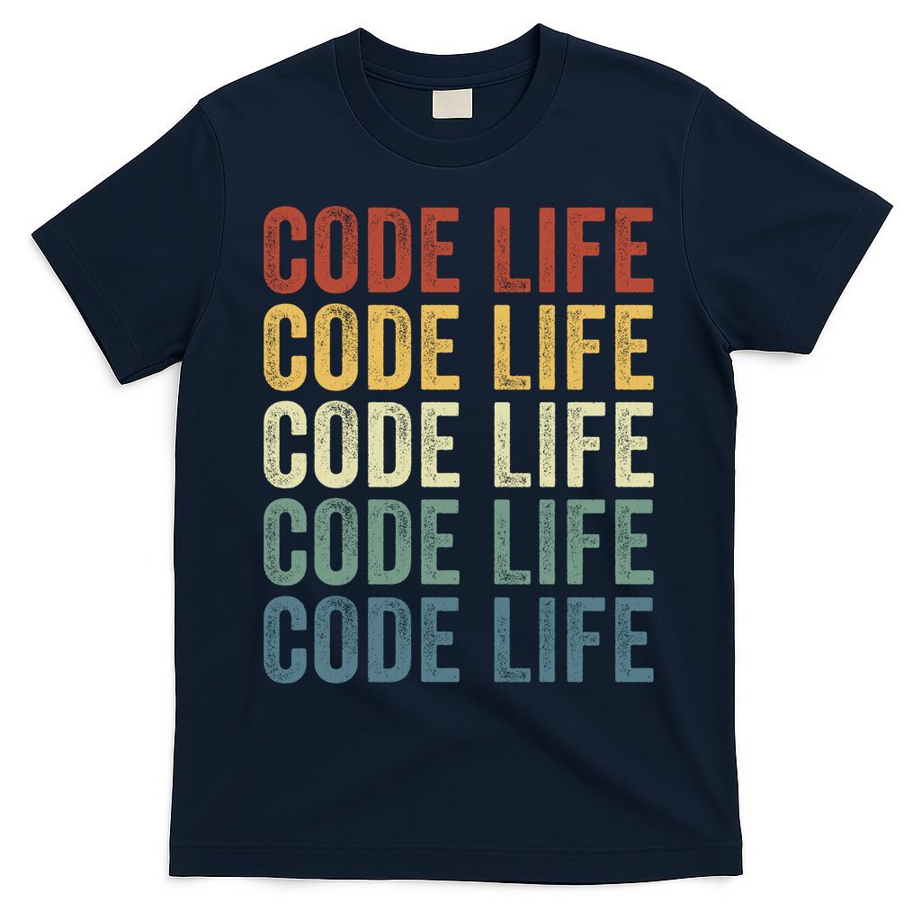 Code Sleek Life Minimalist Retro Design For Tech Enthusiasts Coding Aficionados T-Shirt