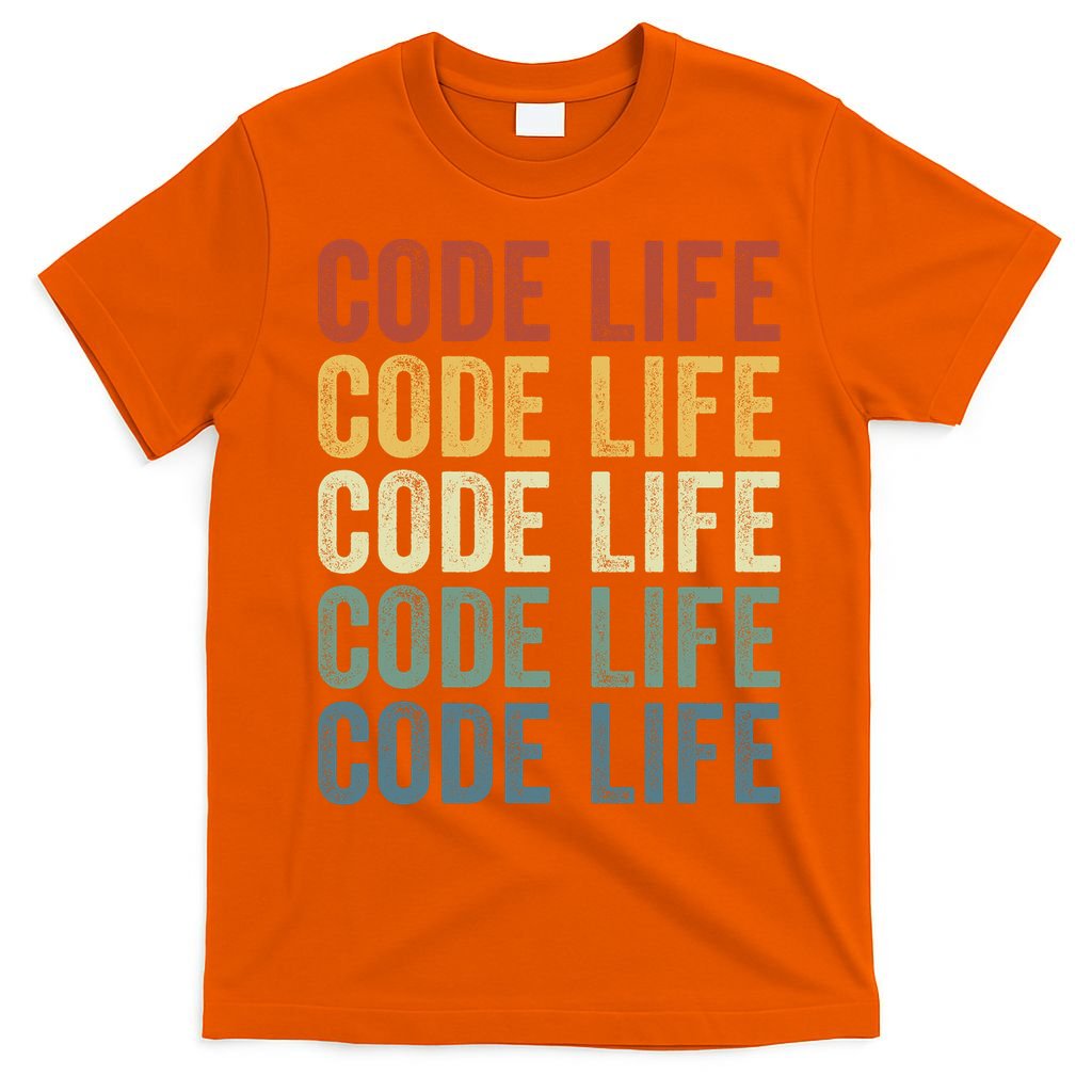 Code Sleek Life Minimalist Retro Design For Tech Enthusiasts Coding Aficionados T-Shirt