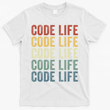 Code Sleek Life Minimalist Retro Design For Tech Enthusiasts Coding Aficionados T-Shirt