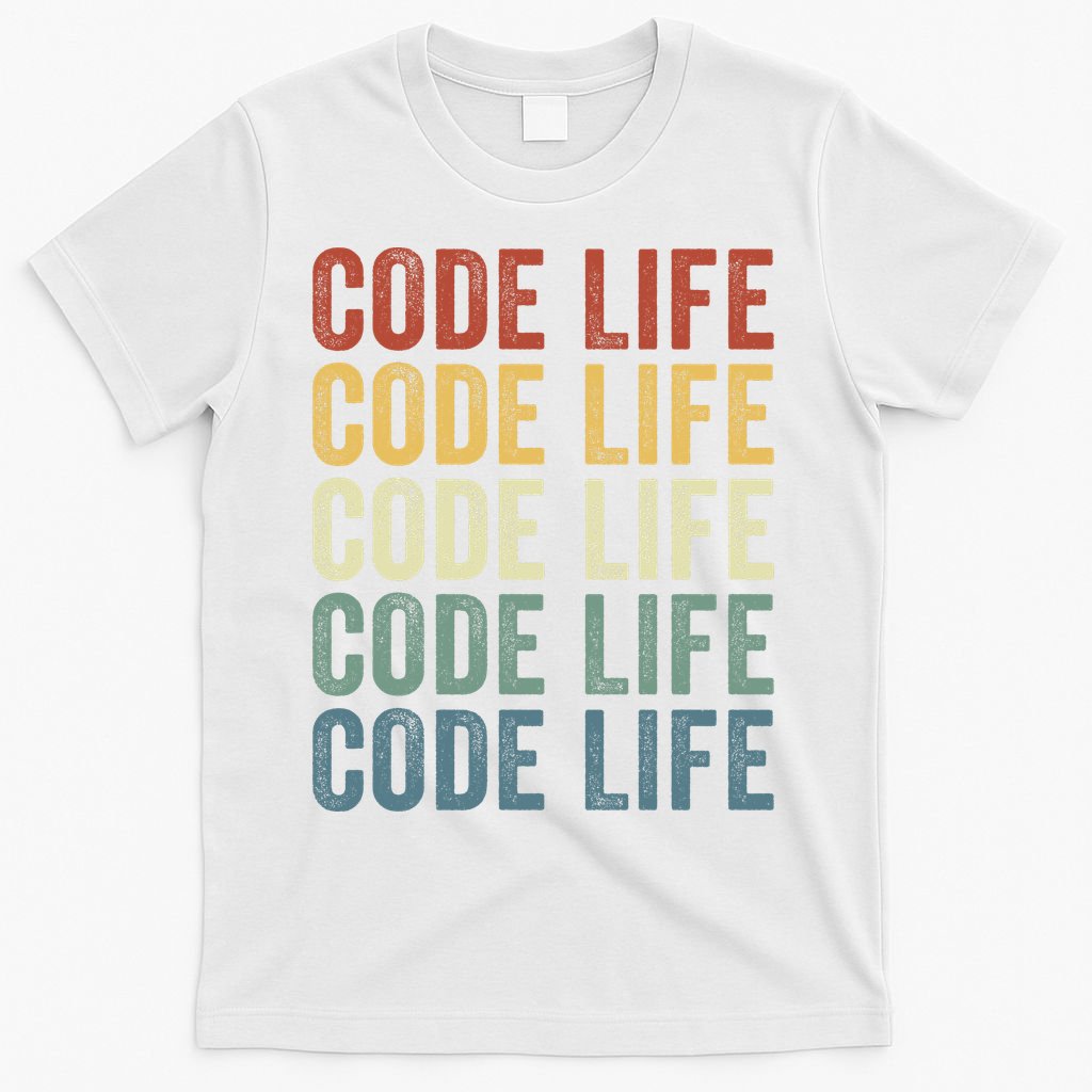 Code Sleek Life Minimalist Retro Design For Tech Enthusiasts Coding Aficionados T-Shirt