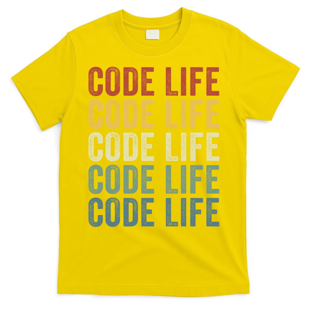 Code Sleek Life Minimalist Retro Design For Tech Enthusiasts Coding Aficionados T-Shirt