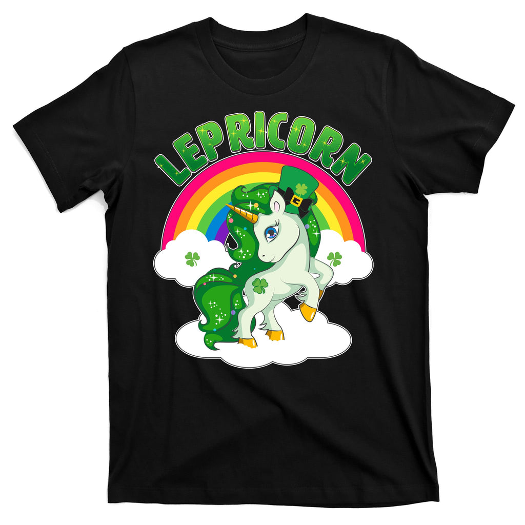 Cute St Patricks Day Rainbow Lepricorn Unicorn Leprechaun T-Shirt
