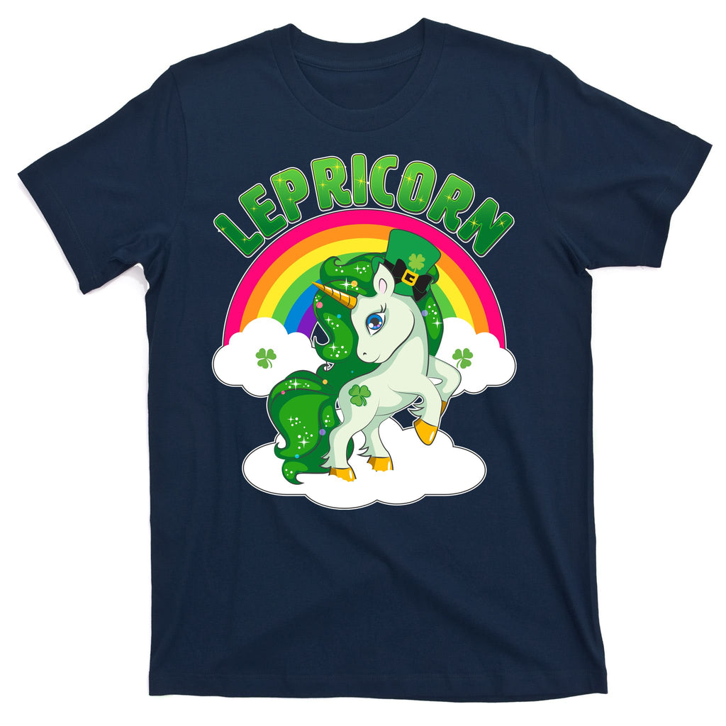 Cute St Patricks Day Rainbow Lepricorn Unicorn Leprechaun T-Shirt