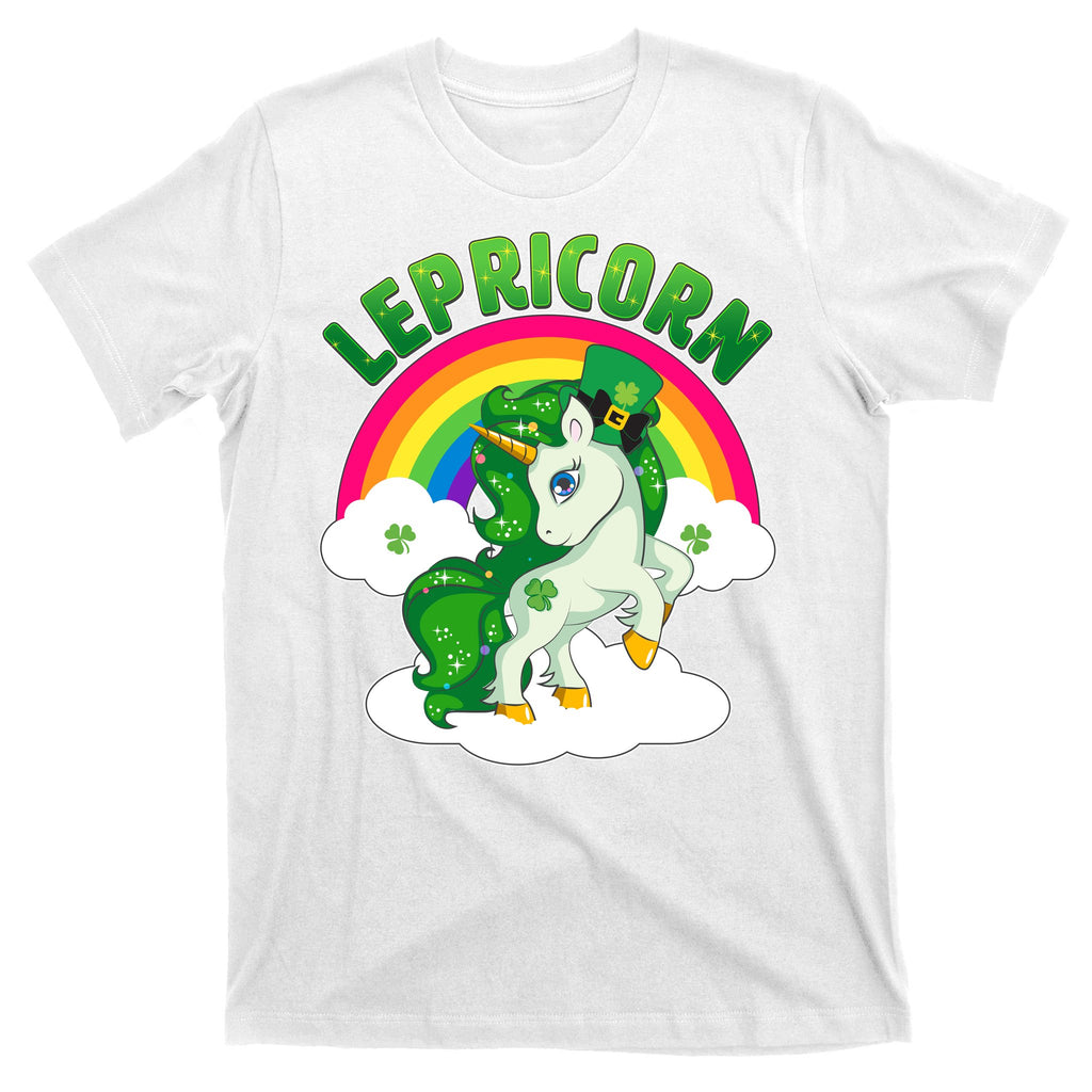 Cute St Patricks Day Rainbow Lepricorn Unicorn Leprechaun T-Shirt