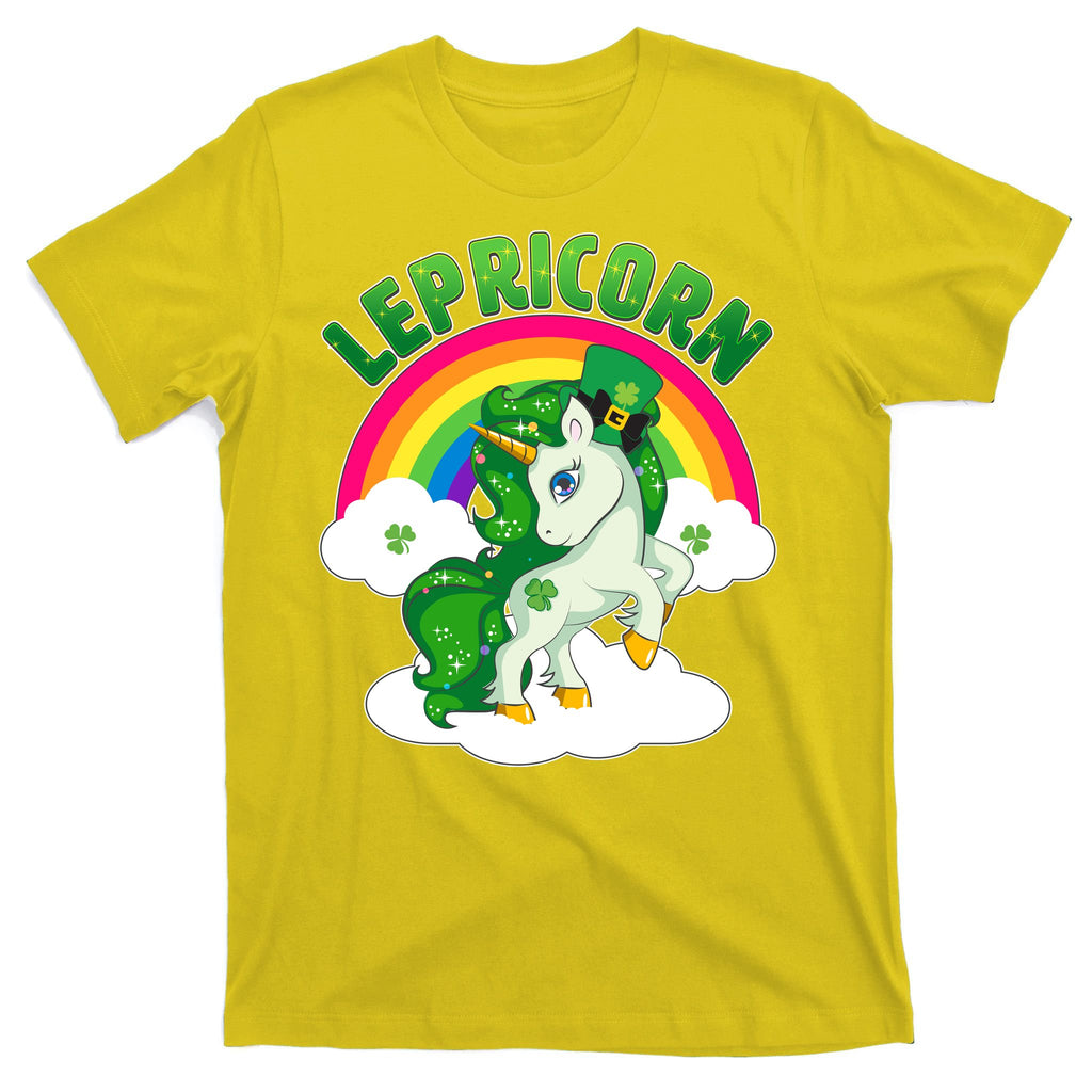 Cute St Patricks Day Rainbow Lepricorn Unicorn Leprechaun T-Shirt