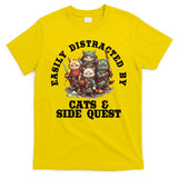 Cats Side Quest Distracted Tabletop Funny T-Shirt