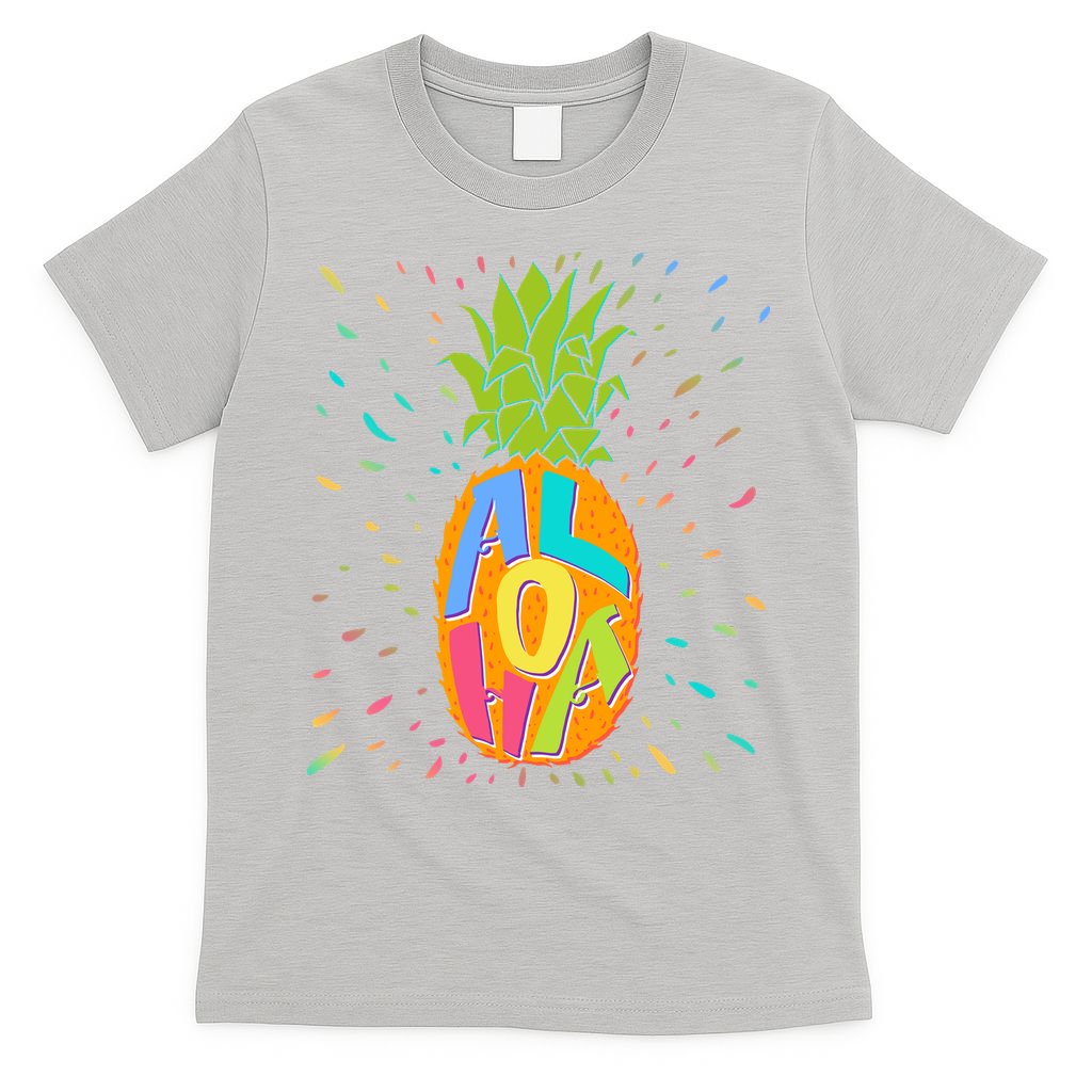 Colorful Summer Time Hawaiian Aloha Pineapple T-Shirt