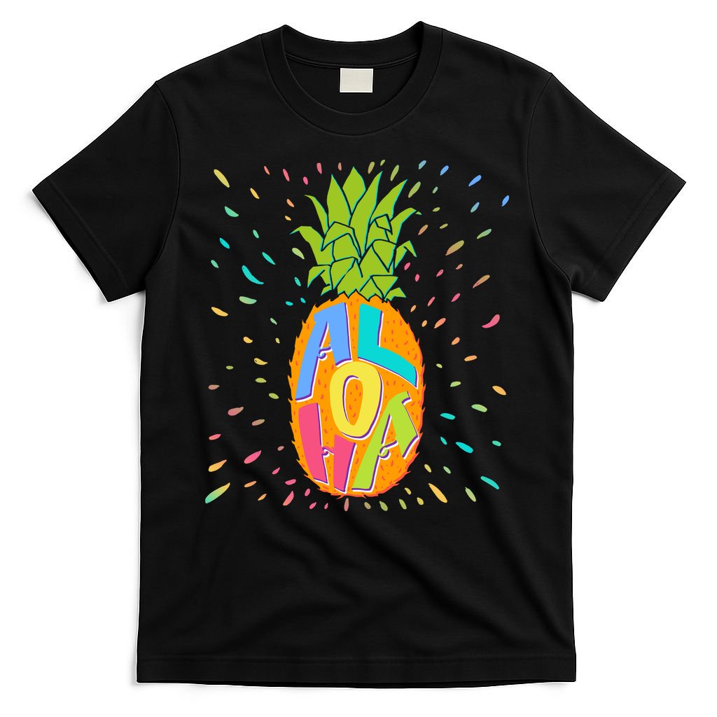 Colorful Summer Time Hawaiian Aloha Pineapple T-Shirt
