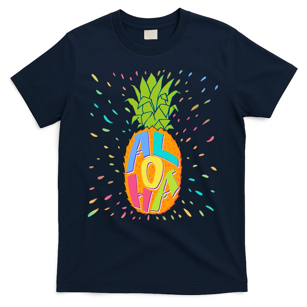 Colorful Summer Time Hawaiian Aloha Pineapple T-Shirt